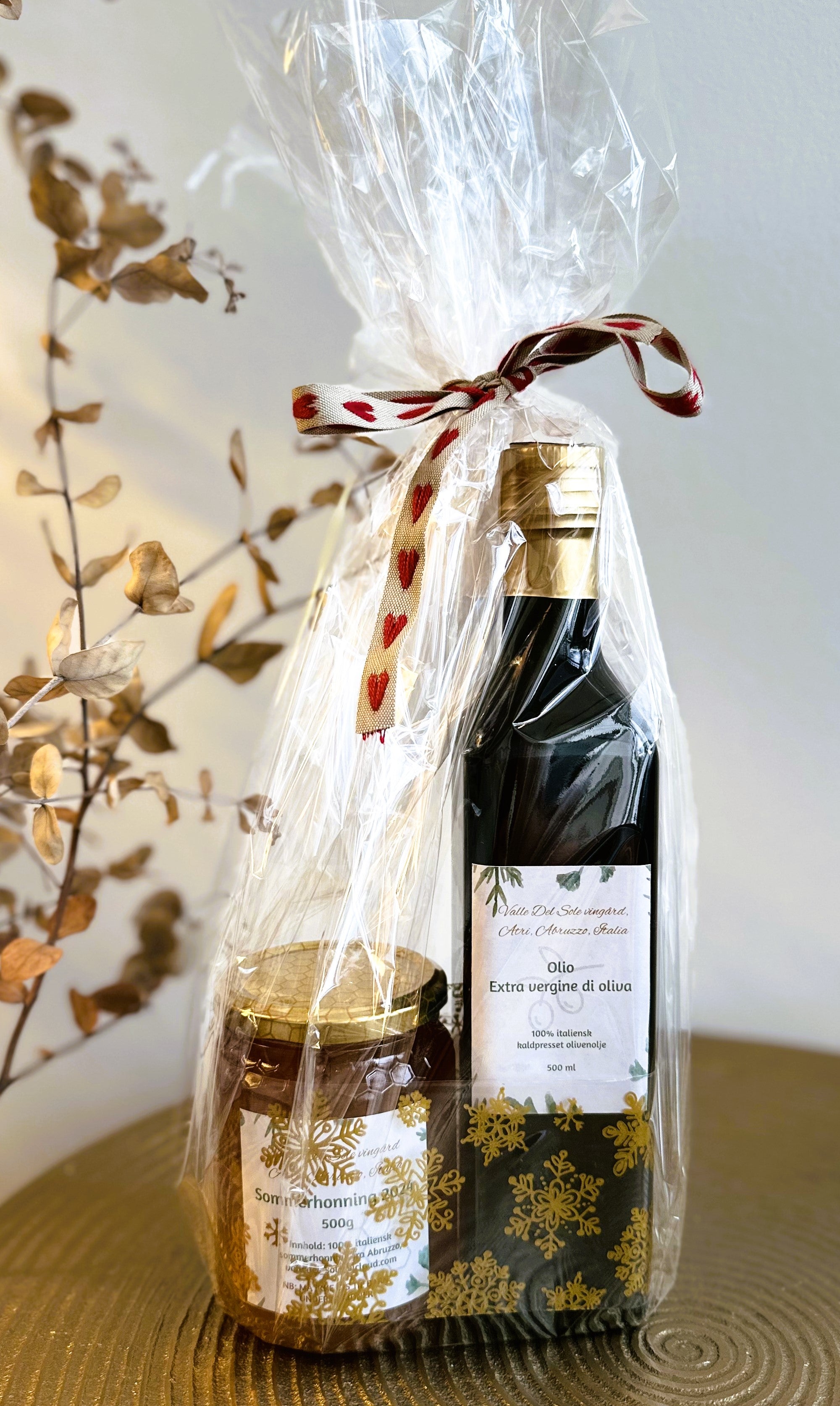 🎄 Italiensk gavesett med extra virgin olivenolje & honning